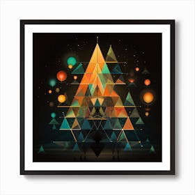 Geometric Christmas Tree 1 Art Print