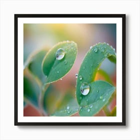 Albedobase Xl A Picture Of A Green Plant With Dewdrops On It 0 (1) Art Print