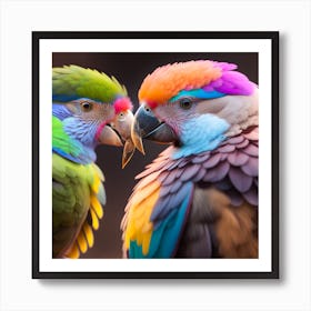 Lovey Dovey Parrots Art Print