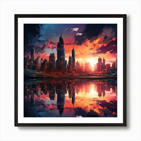 Cyberpunk Sunset Art Print