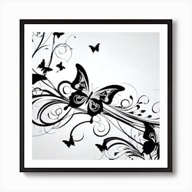 Black And White Butterflies 18 Art Print