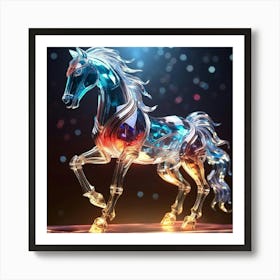 Caballo De Vidrio Coloreado Art Print