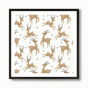 Christmas Deer Art Print