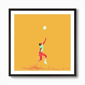 Volleyball Player Jumping For The Ball Art Print