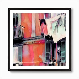 Naples Italy Laundry Art Print