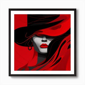 Woman In A Hat 9 Art Print