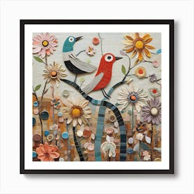 birds love Flower SS Style Di 7400 Art Print