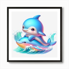 Cute Dolphins Art Print