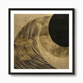 Gold And Black Swirls 2 Art Print