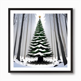 Christmas Tree In The Forest 61 Art Print