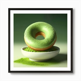 Matcha Green Donut Art Print