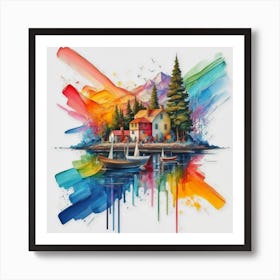 Stunning watercolor landscapes 6 Art Print