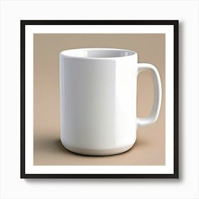 Mock Up Mug Blank Plain White Ceramic Customizable Unadorned Empty Clean Simple Minimal (3) Art Print