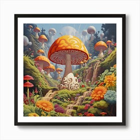 Mushroom Forest Art Print