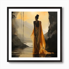 'The Woman In The Yellow Dress' Art Print