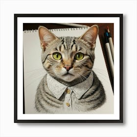 Cat With A Collar Art Print