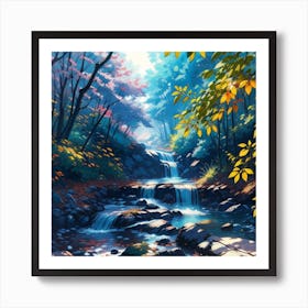 Waterfall In The Woods Art Print