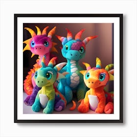 Rainbow Dragons Art Print