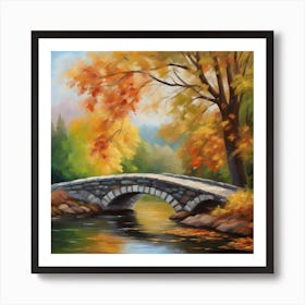 Autumn Bridge 1 Art Print