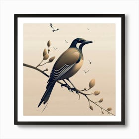 Bird On Branch Art Print