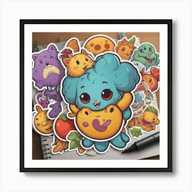 Monster Sticker Set Poster