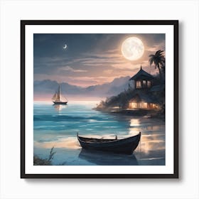 Night By The Sea Art Print