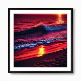 Sunset At The Beach 288 Art Print