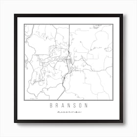 Branson Missouri Street Map Art Print