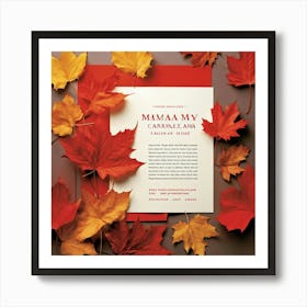 A Painterly Web Page Design Featuring The Compelling Hues Of Autumn Finely Rendered Leaf Shaped Tag (3) Art Print