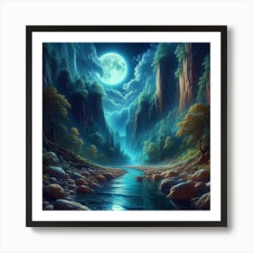 Moonlight In The Valley Art Print