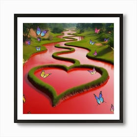 Heart Shaped River Art Print