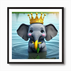 Elephant With A Crown 2 Art Print