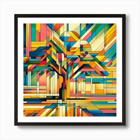 Abstract modernist Acacia tree 1 Art Print