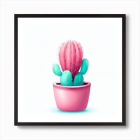 Cactus In A Pot Art Print