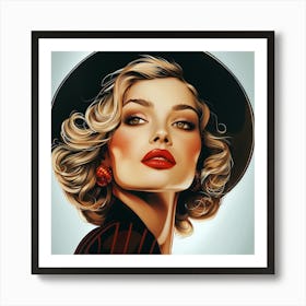 Vintage Glamour A Woman's Portrait Art Print