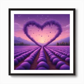Lavender Field At Sunset Art Print
