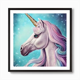 Beautiful Celestial Unicorn Art Print