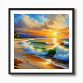 Sunset On The Beach 72 Art Print