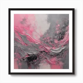 Abstract Pink And Grey Art Print