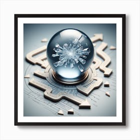 Crystal Ball On A Circuit Board Art Print