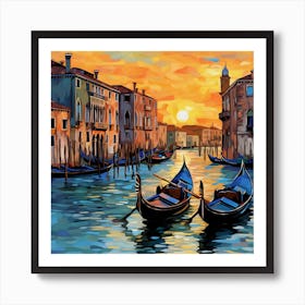 Venice At Sunset 3 Art Print