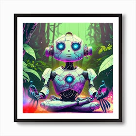 Robot In The Forest 1 Art Print