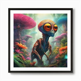 Imagination, Trippy, Synesthesia, Ultraneonenergypunk, Unique Alien Creatures With Faces That Looks (17) Art Print