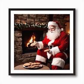 Santa Claus With Cookies 16 Art Print