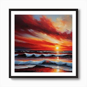 Sunset At The Beach 769 Art Print