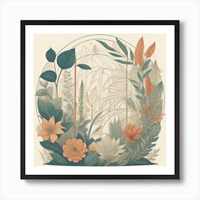 Flower Garden Vintage Art Print