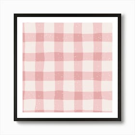 Pink Gingham Pattern Art Print