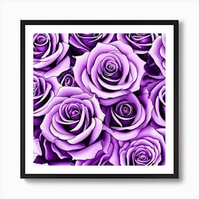 Purple Roses Seamless Pattern 1 Art Print