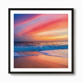 Beach Sunset Rainbow Art Print
