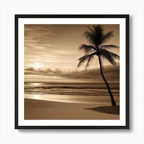 Palm Tree At Sunset 1 Art Print